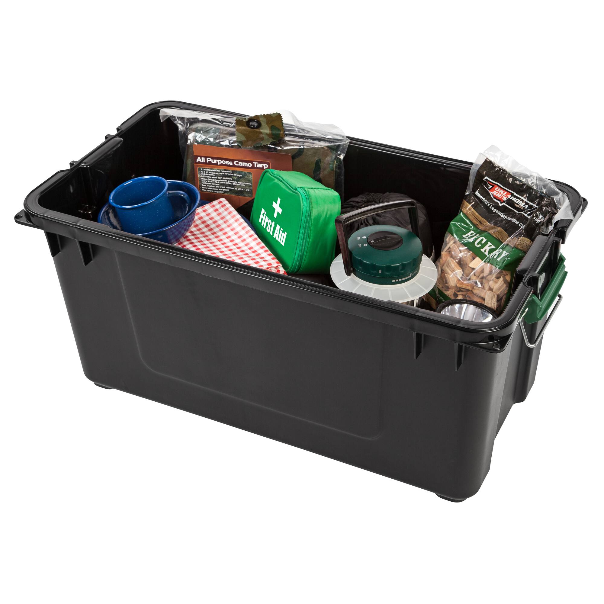 IRIS® Remington® 82qt. Black Store-It-All Utility Totes with Buckle Lids, 4ct.